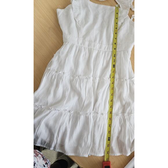 Altar'd State Medium White Ruffle Dress With Criscross Shoulders Lined Size... - Picture 3 of 12
